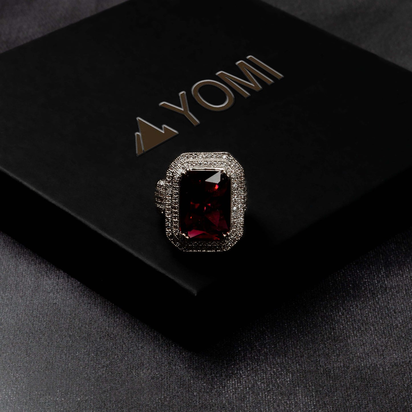 Iced Out Ruby Ring